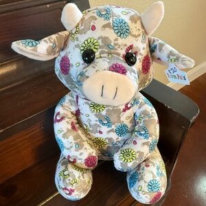 Floral Plush Cow Toy